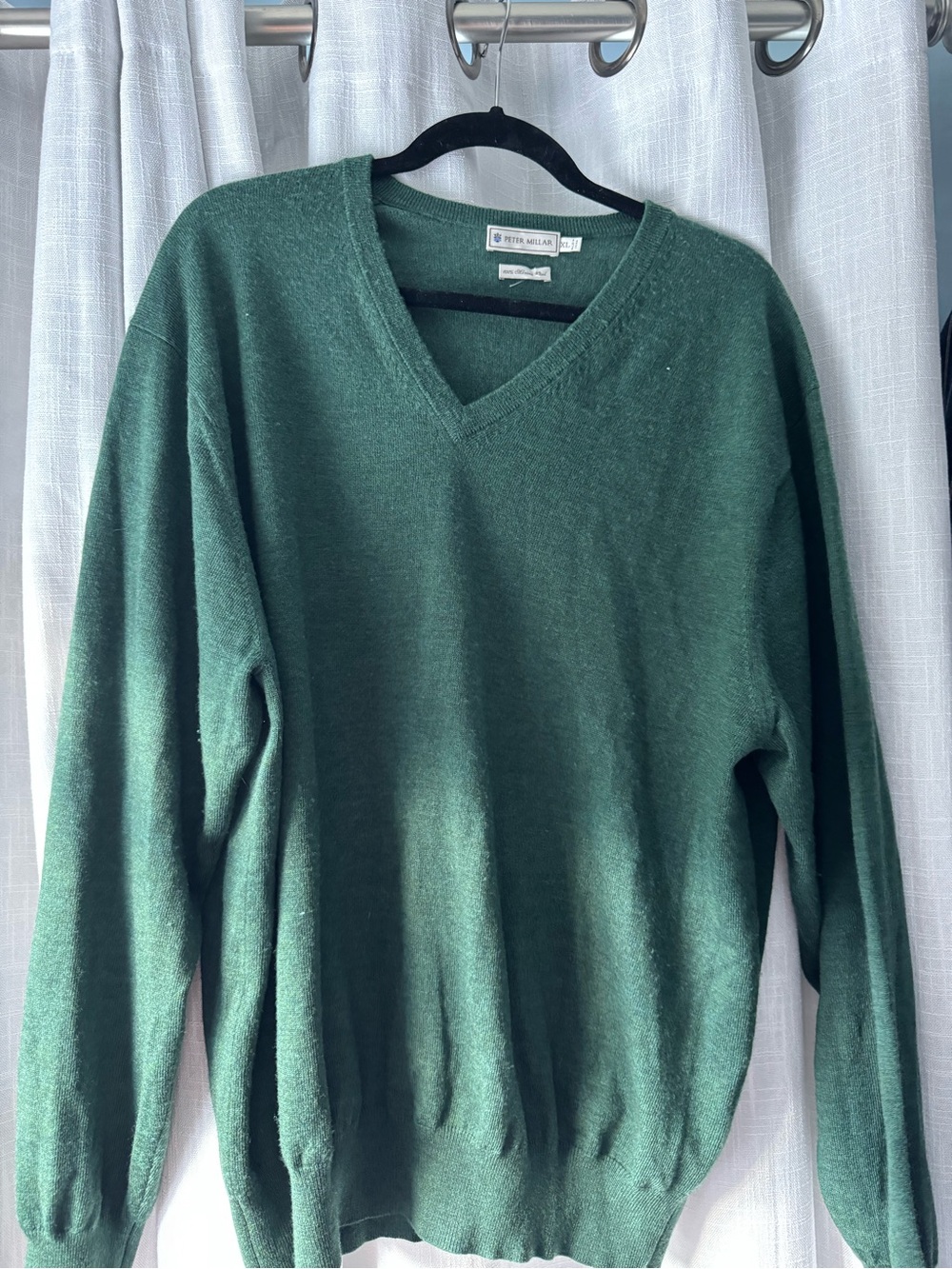 Peter Millar Men's Forest Green V-Neck Sweater